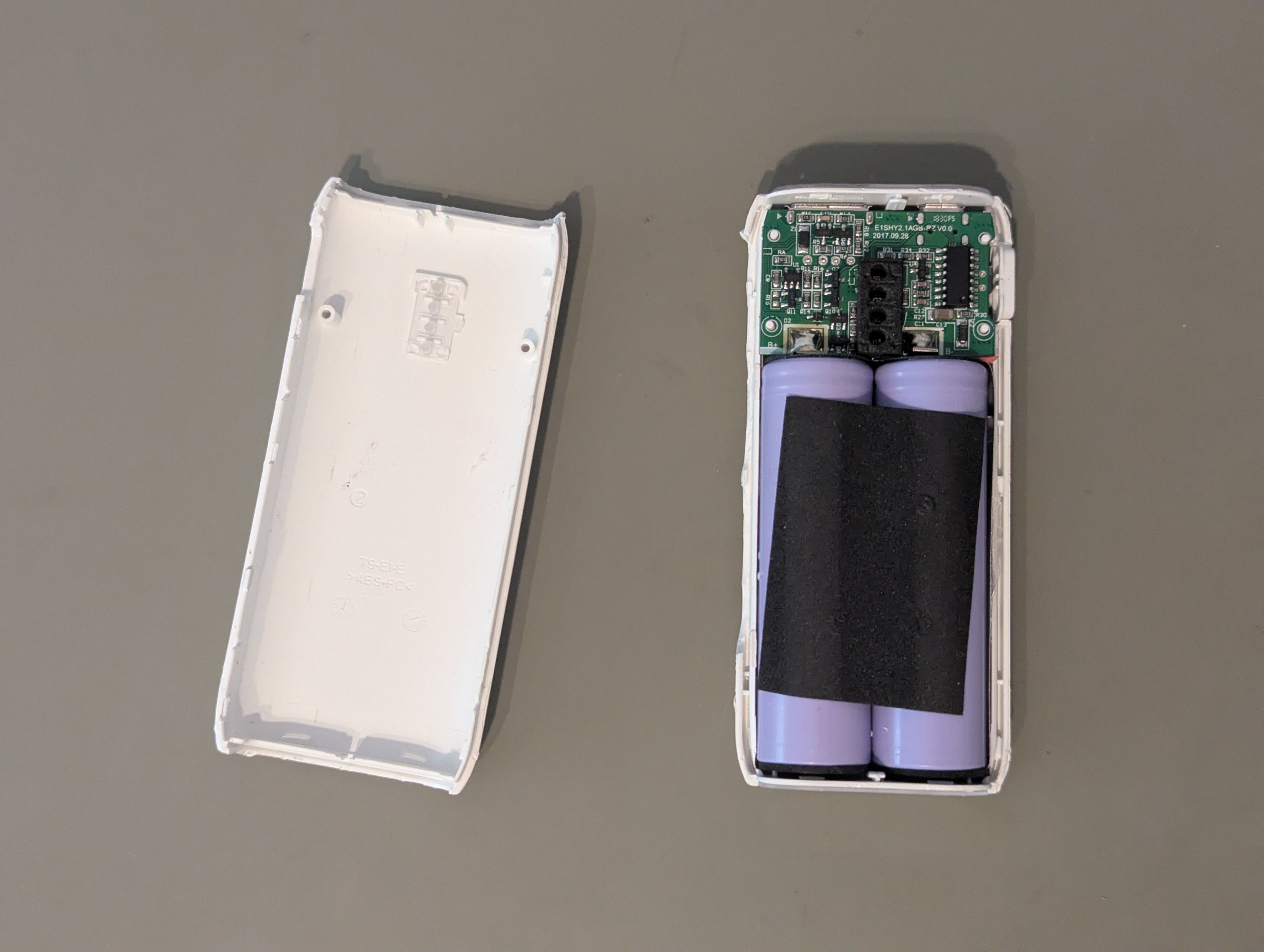 Power bank case opened